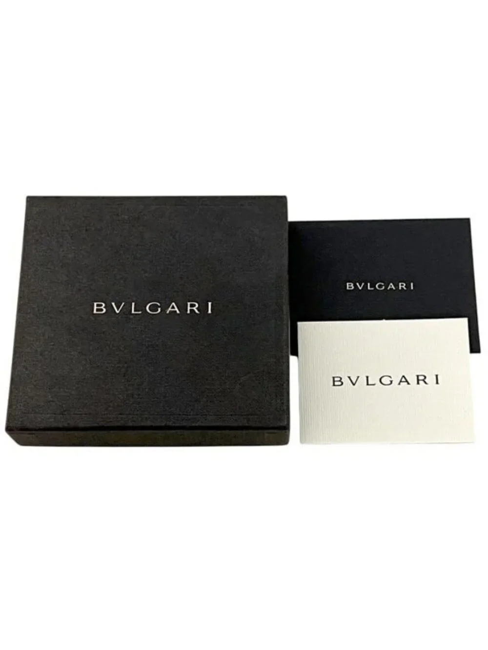 Bvlgari Bifold Wallet Black Gray Leather Hook Mini Compact